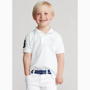 Kids Ralph Slim Fit Big Pony Short Sleeve 100%Cotton Mesh Polo Shirts 311