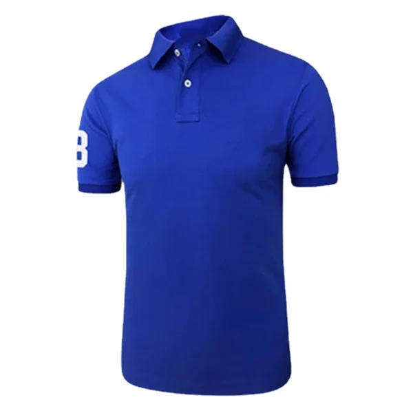 Men Ralph Slim Fit Big Pony Short Sleeve 100%Cotton Mesh Polo Shirts 8823-3 - Image 25