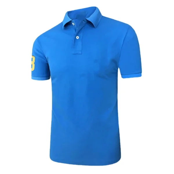 Men Ralph Slim Fit Big Pony Short Sleeve 100%Cotton Mesh Polo Shirts 8823-3 - Image 24