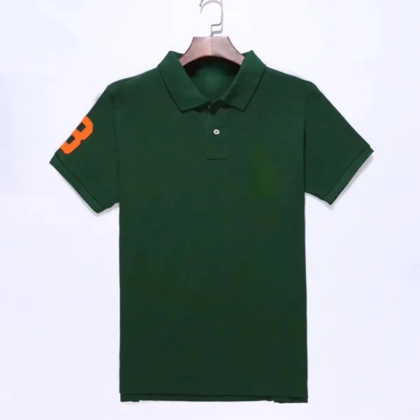 Men Ralph Slim Fit Big Pony Short Sleeve 100%Cotton Mesh Polo Shirts 8823-3 - Image 5