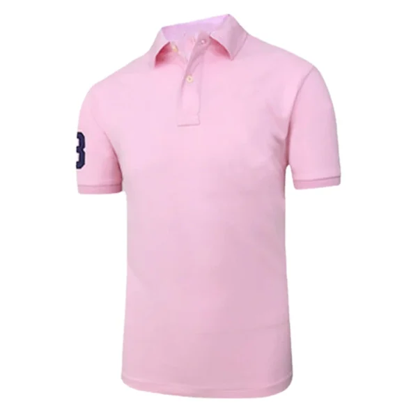 Men Ralph Slim Fit Big Pony Short Sleeve 100%Cotton Mesh Polo Shirts 8823-3 - Image 22