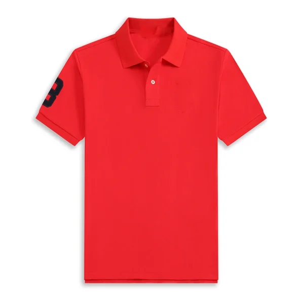 Men Ralph Slim Fit Big Pony Short Sleeve 100%Cotton Mesh Polo Shirts 8823-3 - Image 18
