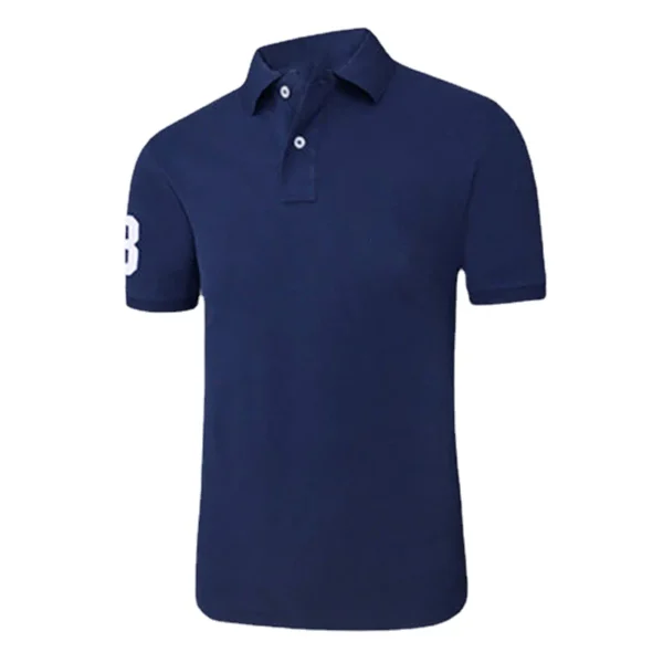 Men Ralph Slim Fit Big Pony Short Sleeve 100%Cotton Mesh Polo Shirts 8823-3 - Image 29