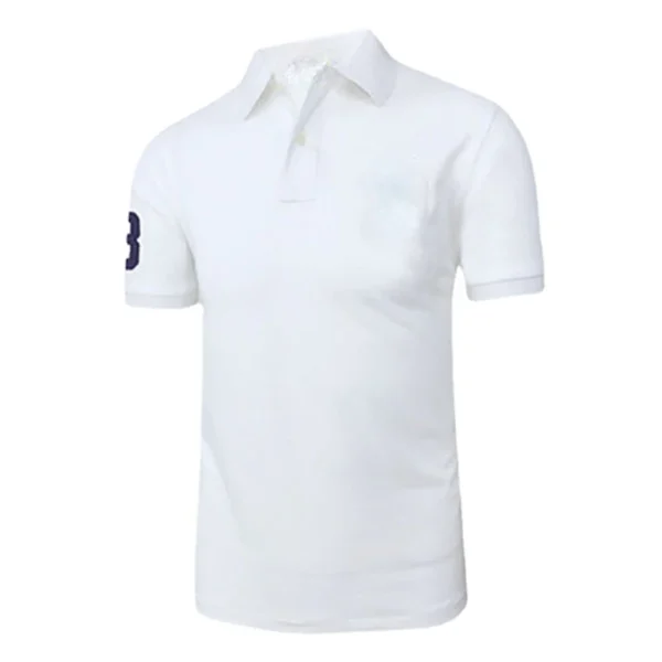 Men Ralph Slim Fit Big Pony Short Sleeve 100%Cotton Mesh Polo Shirts 8823-3 - Image 2