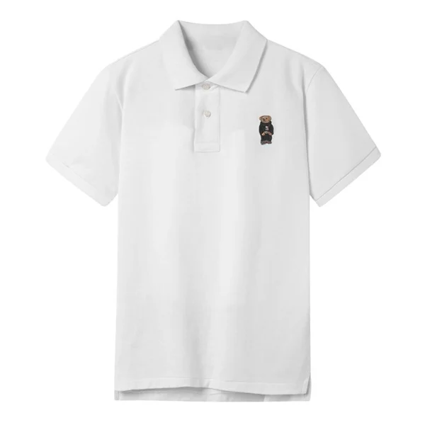 High Quality European Size Men Ralph Slim Fit Small Bear Short Sleeve 100%Cotton Mesh Polo Shirts 8836