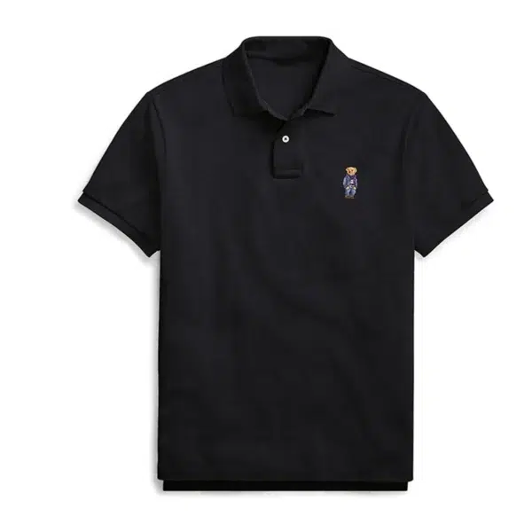 High Quality European Size Men Ralph Slim Fit Small Bear Short Sleeve 100%Cotton Mesh Polo Shirts 8836 - Image 5
