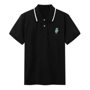 High Quality European Size Men Ralph Slim Fit Small Bear Short Sleeve 100%Cotton Mesh Polo Shirts 8839