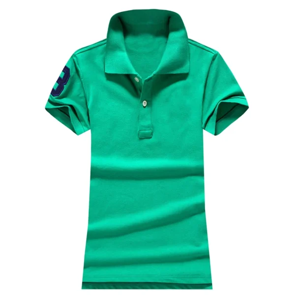 Women Ralph Big Pony Short Sleeve 100%Cotton Slim Fit Stretch Polo Shirt 6021 - Image 13