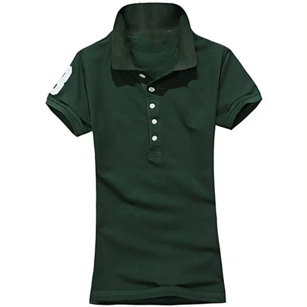 Women Ralph Big Pony 5 Buttons Short Sleeve 100%Cotton Slim Fit Stretch Polo Shirts 6043A - Image 21