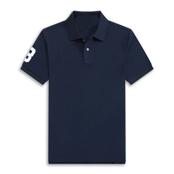 High Quality Men’s Ralph Big Pony Polo Shirt 100% Cotton Slim Fit Short Sleeve Polo T-Shirt Golf Casual Wear Style 8820 - Image 2