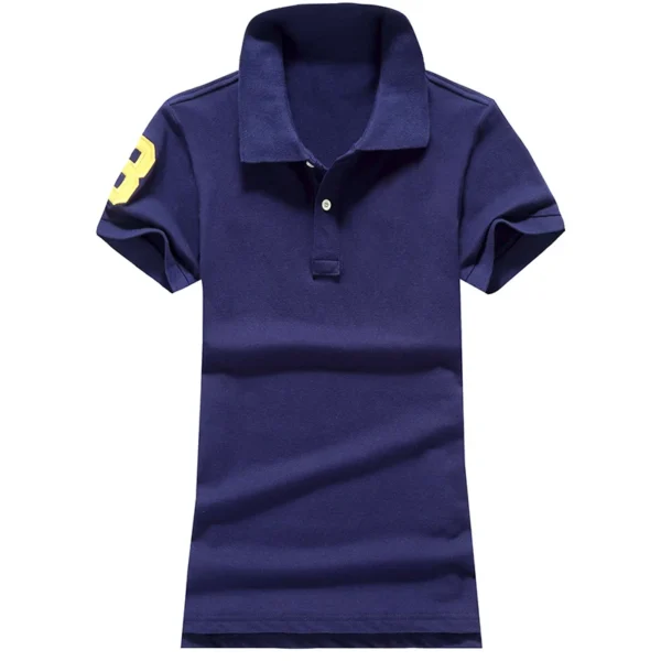 Women Ralph Big Pony Short Sleeve 100%Cotton Slim Fit Stretch Polo Shirt 6021 - Image 4