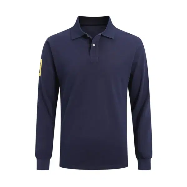 High Quality European Size Men Ralph Slim Fit Big Pony Long Sleeve 100%Cotton Mesh Polo Shirts 9920 - Image 14