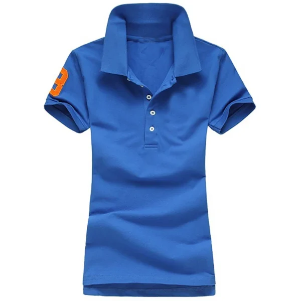 Women Ralph Big Pony 5 Buttons Short Sleeve 100%Cotton Slim Fit Stretch Polo Shirts 6043A - Image 9