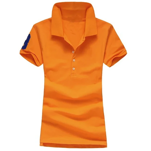 Women Ralph Big Pony 5 Buttons Short Sleeve 100%Cotton Slim Fit Stretch Polo Shirts 6043A - Image 19