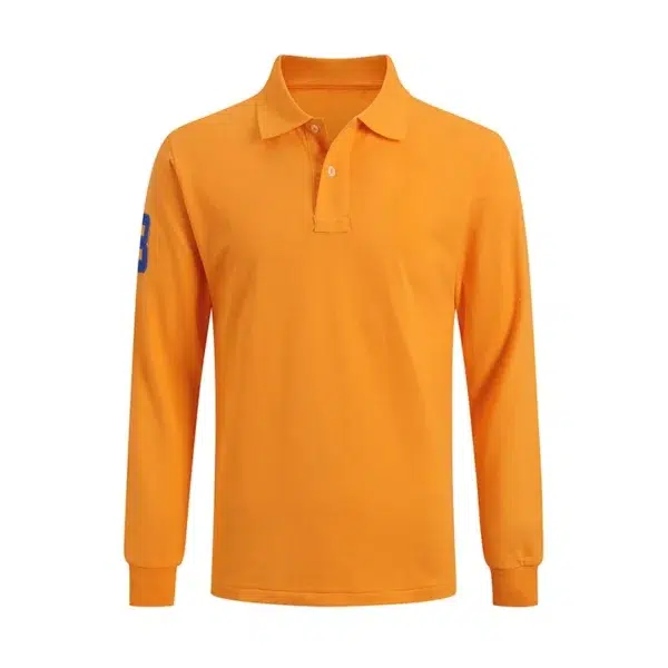 High Quality European Size Men Ralph Slim Fit Big Pony Long Sleeve 100%Cotton Mesh Polo Shirts 9920 - Image 12