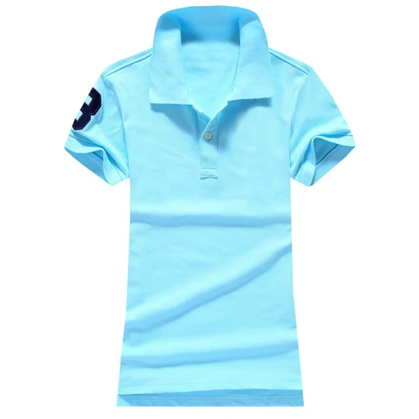 Women Ralph Big Pony Short Sleeve 100%Cotton Slim Fit Stretch Polo Shirt 6021 - Image 15