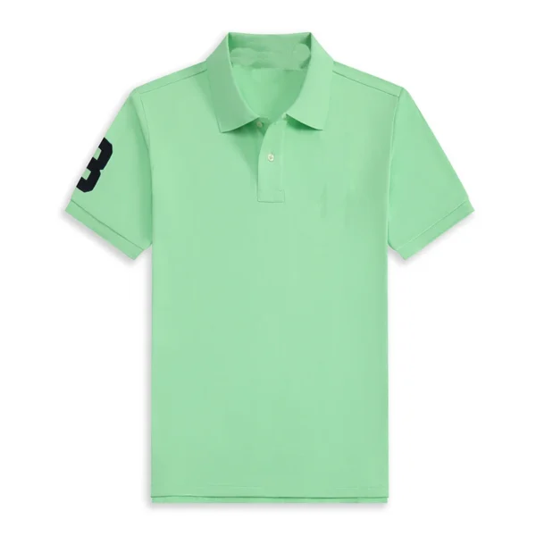 High Quality Men’s Ralph Big Pony Polo Shirt 100% Cotton Slim Fit Short Sleeve Polo T-Shirt Golf Casual Wear Style 8820 - Image 7