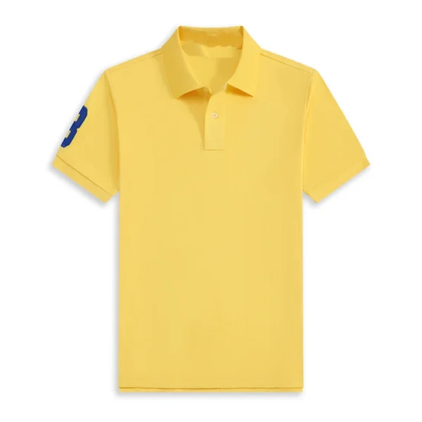 High Quality Men’s Ralph Big Pony Polo Shirt 100% Cotton Slim Fit Short Sleeve Polo T-Shirt Golf Casual Wear Style 8820 - Image 6