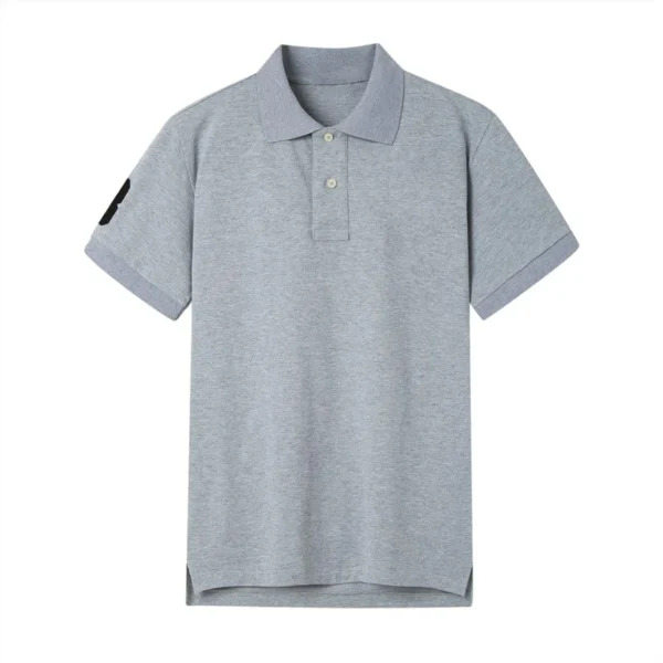 High Quality European Size Men Ralph Slim Fit Big Colorful Pony Short Sleeve 100%Cotton Mesh Polo Shirts 8833 - Image 3