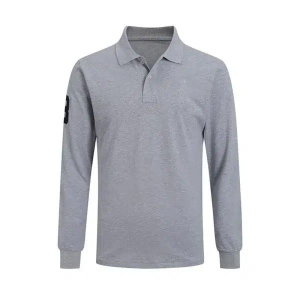 High Quality European Size Men Ralph Slim Fit Big Pony Long Sleeve 100%Cotton Mesh Polo Shirts 9920 - Image 5