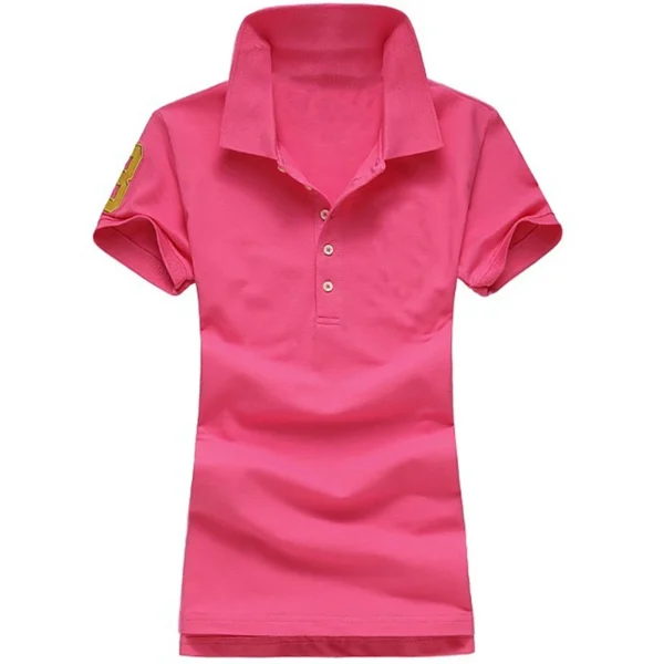 Women Ralph Big Pony 5 Buttons Short Sleeve 100%Cotton Slim Fit Stretch Polo Shirts 6043A - Image 20
