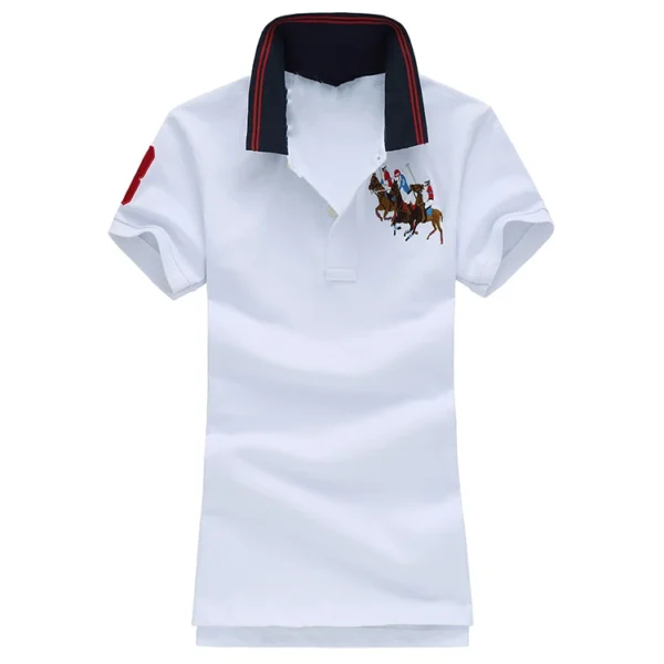 Women Ralph Big Pony Short Sleeve 100%Cotton Slim Fit Stretch Polo Shirts - Image 3