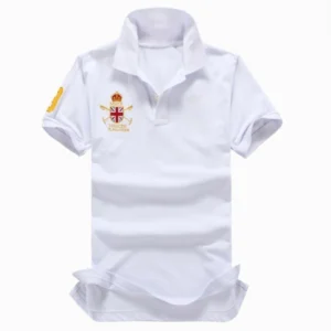 High Quality European Size Men Ralph Slim Fit Big Pony Short Sleeve 100%Cotton Mesh Polo Shirts 8822