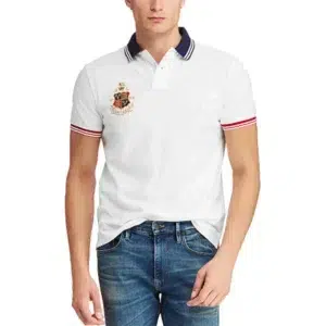 Men Ralph Slim Fit Big Pony Short Sleeve 100%Cotton Mesh Polo Shirts 8086