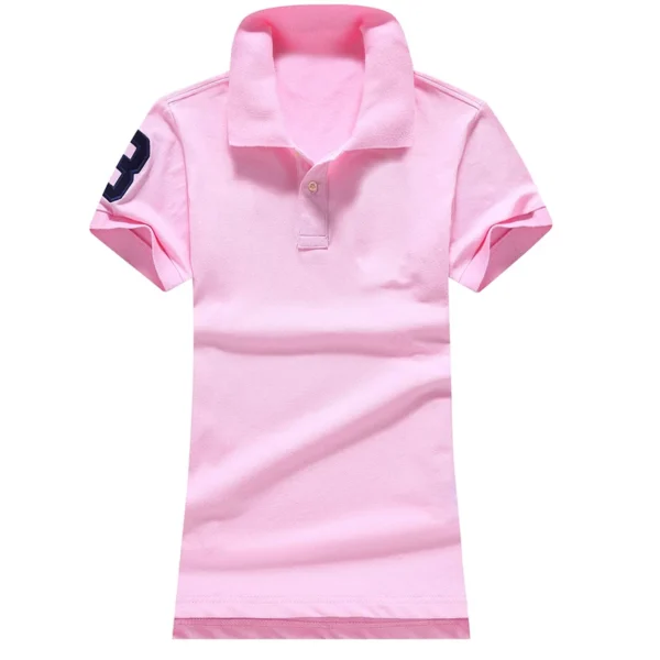 Women Ralph Big Pony Short Sleeve 100%Cotton Slim Fit Stretch Polo Shirt 6021 - Image 7