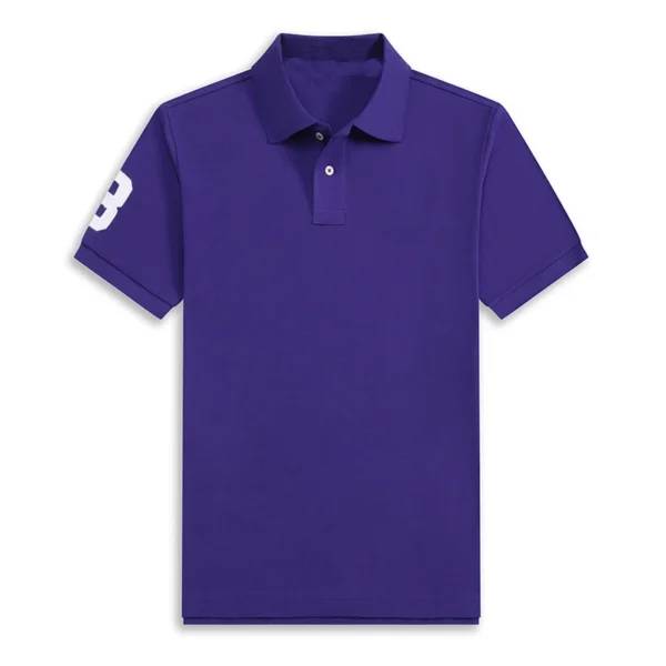 High Quality Men’s Ralph Big Pony Polo Shirt 100% Cotton Slim Fit Short Sleeve Polo T-Shirt Golf Casual Wear Style 8820 - Image 4