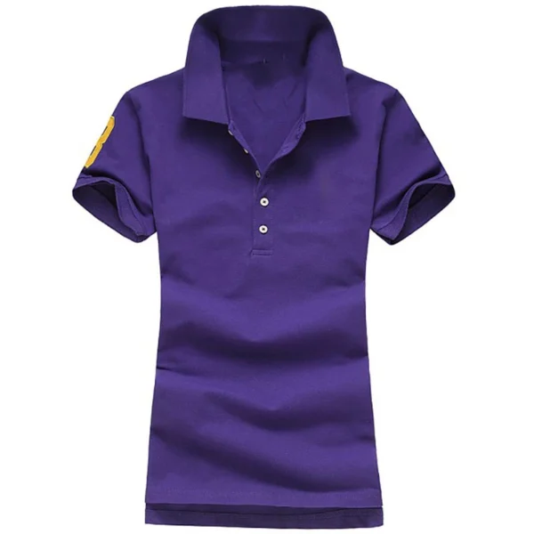Women Ralph Big Pony 5 Buttons Short Sleeve 100%Cotton Slim Fit Stretch Polo Shirts 6043A - Image 22