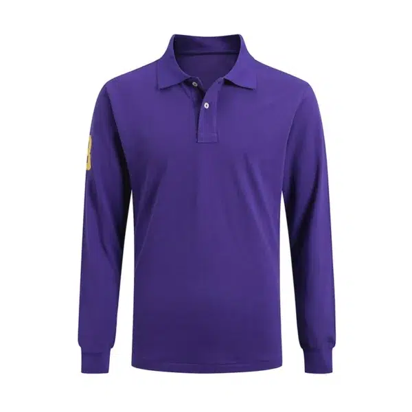 High Quality European Size Men Ralph Slim Fit Big Pony Long Sleeve 100%Cotton Mesh Polo Shirts 9920 - Image 3