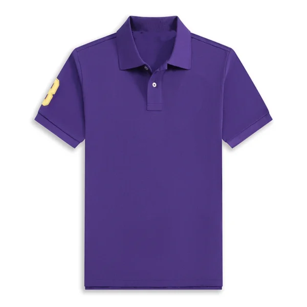 High Quality Men’s Ralph Big Pony Polo Shirt 100% Cotton Slim Fit Short Sleeve Polo T-Shirt Golf Casual Wear Style 8820 - Image 3