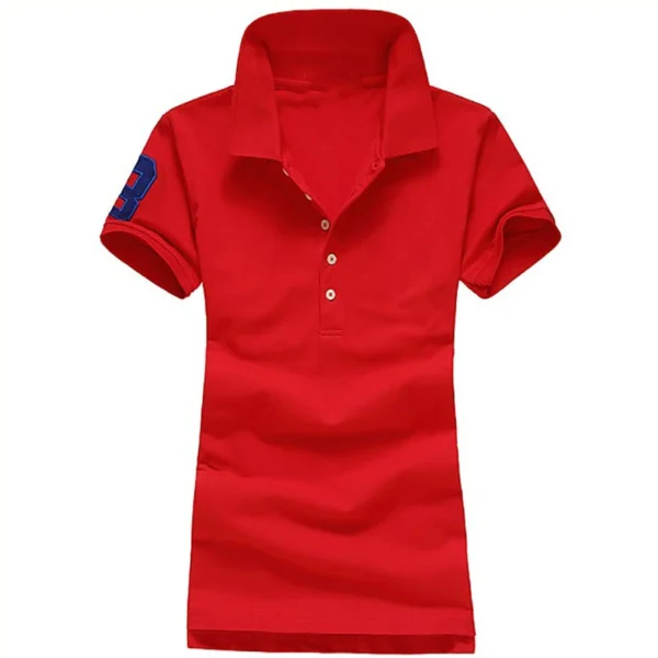 Women Ralph Big Pony 5 Buttons Short Sleeve 100%Cotton Slim Fit Stretch Polo Shirts 6043A - Image 16