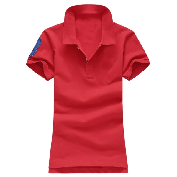 Women Ralph Big Pony Short Sleeve 100%Cotton Slim Fit Stretch Polo Shirt 6021 - Image 11