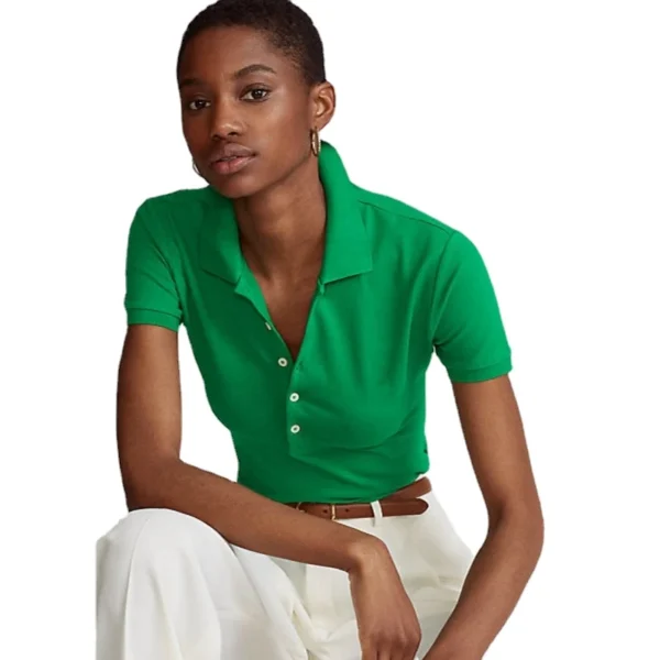 Women Ralph Small Pony 5Buttons Short Sleeve 100%Cotton Slim Fit Stretch Polo Shirt 6022 - Image 7