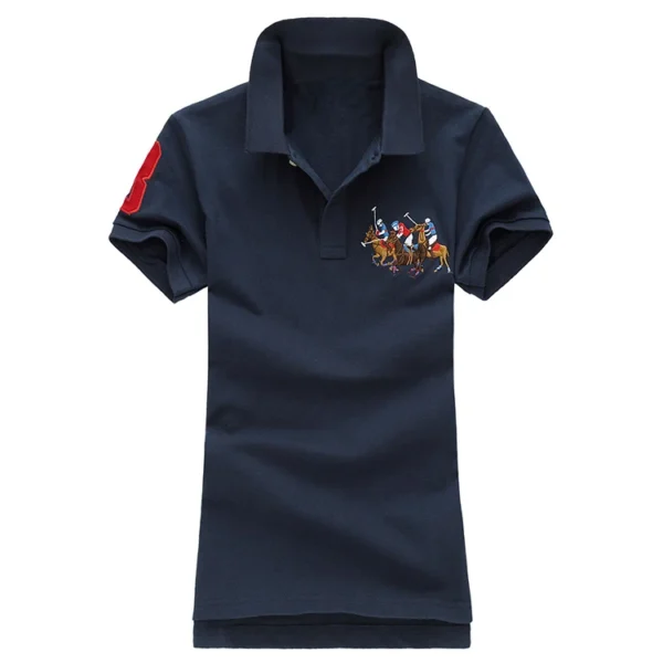 Women Ralph Big Pony Short Sleeve 100%Cotton Slim Fit Stretch Polo Shirts - Image 6