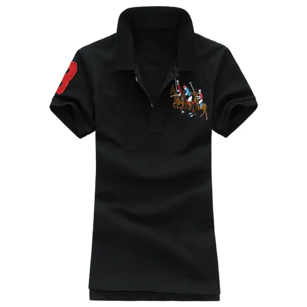 Women Ralph Big Pony Short Sleeve 100%Cotton Slim Fit Stretch Polo Shirts - Image 7