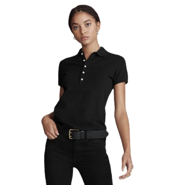 Women Ralph Small Pony 5Buttons Short Sleeve 100%Cotton Slim Fit Stretch Polo Shirt 6022 - Image 4