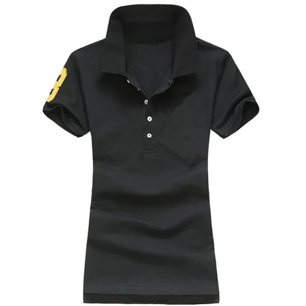 Women Ralph Big Pony 5 Buttons Short Sleeve 100%Cotton Slim Fit Stretch Polo Shirts 6043A - Image 15