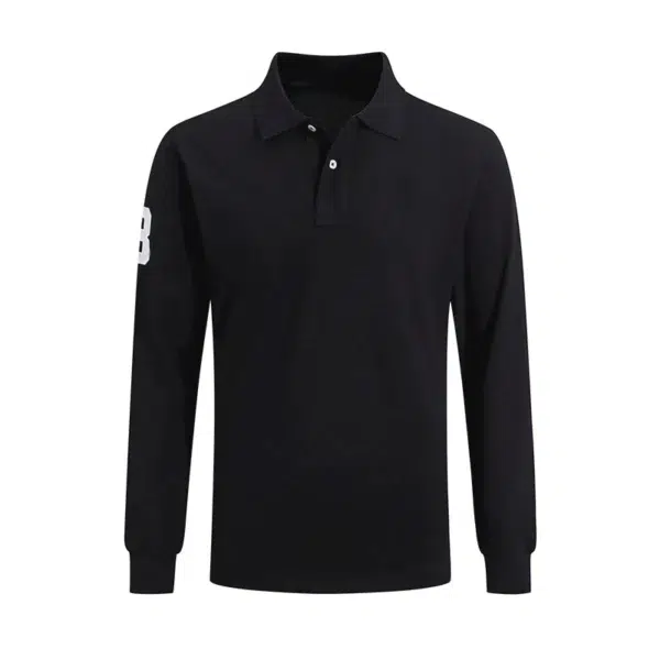 High Quality European Size Men Ralph Slim Fit Big Pony Long Sleeve 100%Cotton Mesh Polo Shirts 9920 - Image 10