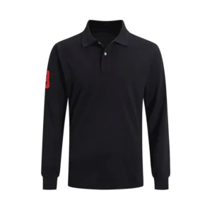 High Quality European Size Men Ralph Slim Fit Big Pony Long Sleeve 100%Cotton Mesh Polo Shirts 9920